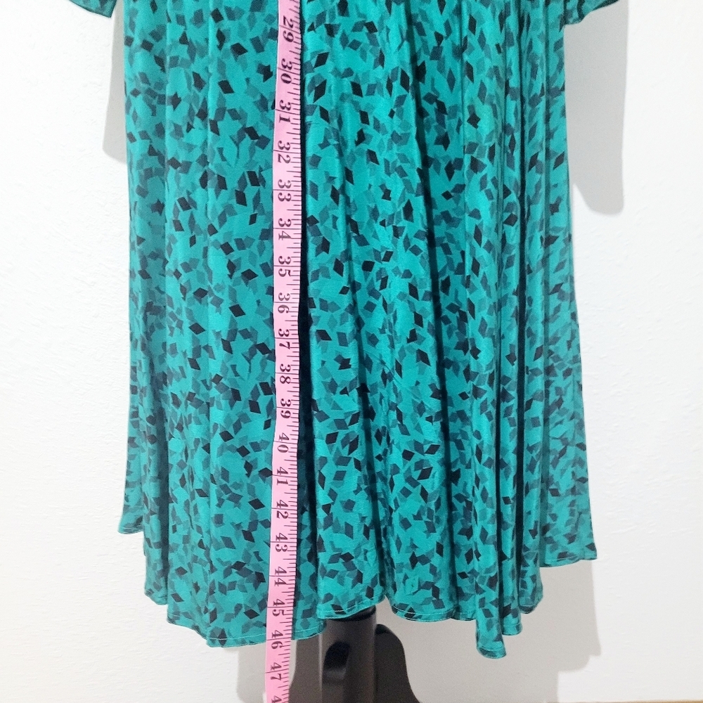 VINTAGE Maggy London by Jeannene Booher 100% Silk Long Abstract Print Dress 80's - Picture 9 of 15